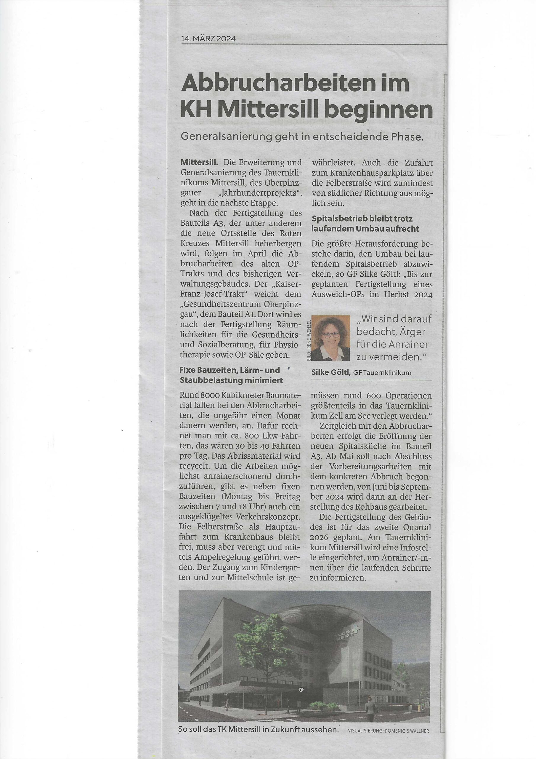 Abbrucharbeiten im KH Mittersill beginnen_PN 14.03.24